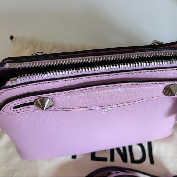 NEW Fendi Vitello Dolce Crystal Croc Tail Mini By The Way Boston Bag Pink - Picture 11 of 17